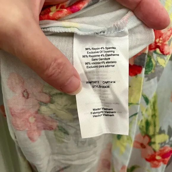 NWT Motherhood Maternity Floral Nursing Nightgown in Light Blue With Lace Trim - Picture 8 of 9